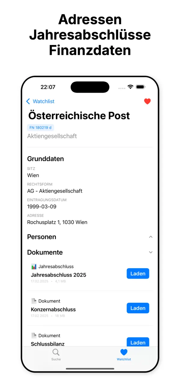 Firnexa: Austria Biz Register Mächtige, präzise Suche feature screenshot